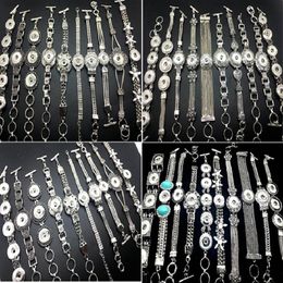 Whole 20pcs Lot Different Style Silver Snap Charm Bracelet Interchangeable Diy Snap Jewely Bangle Fit 18mm Ginger Snap Chunk B293I