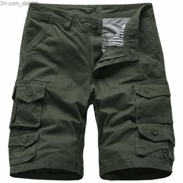 Men's Pants 2020 Summer New Cotton Mens Pants Pocket Knee Length Straight Casual Cargo Shorts For Worker Trouser Z230720