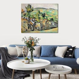 Abstract Landscape Oil Painting on Canvas Aix En Provence Rocky Countryside Paul Cezanne Artwork Contemporary Wall Decor