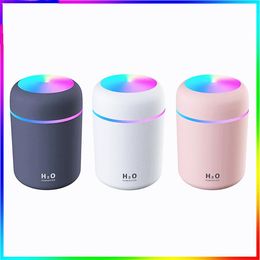 EZSOZOD humidifier Portable 300ml Electric Air Humidifier Aroma Oil Diffuser USB Cool Mist Sprayer with Colorful Night Light for H291S