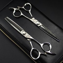 Damascus steel 6 inch hair salon scissors cutting barber makas tools cut thinning shears hairdressing scissors258A