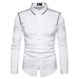 Men's Casual Shirts Spring And Autumn Long Sleeve Shirt South Korea Fashion Formal Dress Hawaiian Cute Top Male Personality