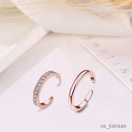Band Rings Simple Alloy Crystal Foot Ring Adjustable Opening Toe Ring for Women Girl Summer Beach Vacation Jewellery Finger Ring R230720