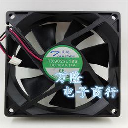 Brand New TX9025L18S DC 18V 0 14A 9CM 9025 refrigerator thermostat cabinet cooling fan 3038