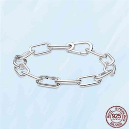 2021 New 925 Sterling Silver Me Link Chain Bracelet for Women Fit Original Pandora Charm Beads Jewellery Making212W