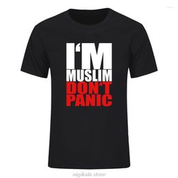 Men's T Shirts Brand Mens SHIRT I AM MUSLIM DO NOT PANIC Islam Moslem Printing Cotton Summer T-Shirt Plus Size XS-3XL