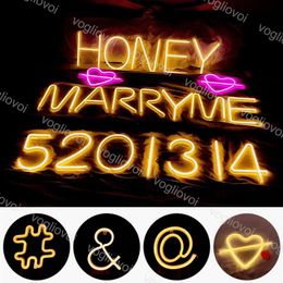 LED Neon Sign String Light Wall Hanging 3D Night Modelling Decorations Warm White For Bedroom Christmas Wedding Birthday Party DHL247o