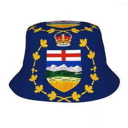 Berets 2023 Fisherman's Hat Unisex Bob Cap Flag Of The Lieutenant Governor Alberta Hip Hop Gorros Panama Windproof Bucket