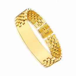 21 5cm Stainless Steel Bending Bracelet Male Fund Gold Black color Bracelet Male Jewelry319L