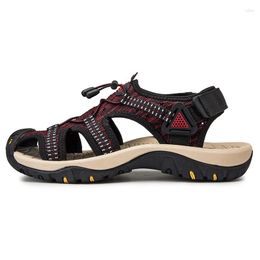 Sandals For Men Men's Beach Shoes Cowhide Outdoor Anti Slip Thick Soles Roman Leather