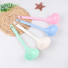 Spoons Kitchen Long Handle Vertical Soup Spoon Cooking Stirrer Supplies Solid Colour Plastic Accessories