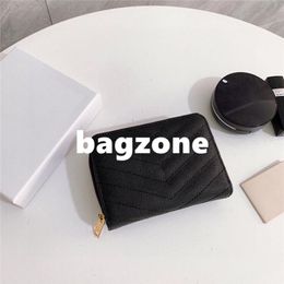 Fashion designer wallets women classic purse high End cute black coin purses card holder female retro short wallet290t