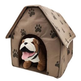 47 49 49CM Pet Cat Bed House Foldable Detachable Soft Feet Printed Pet Dog Cat Bed Warm House Support Whole286e