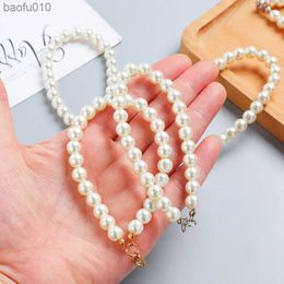 Pearl Like Mobile Phone Rope Bracelet Jewelry Mobile Phone Accessories Straps Handmade Diy White Phone Lanyard Chain L230619