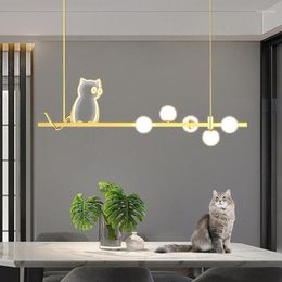 Pendant Lamps Restaurant Chandeliers Nordic Light Luxury Lighting Fixtures Modern Dining Tables Bar Tops Long Strips Lamp Home Decor