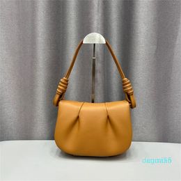 2023-Designer Tote Shoulder Strap Style Dumpling bag White Brown Crossbody 25cm Handle Leather Handbag