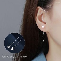 Stud Earrings Luxury Female 925 Silver Needle Butterfly Flower Leaf Grass Shaped Twist For Girls Long Tassel Wedding Jewelry