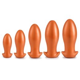 Adult Toys Soft liquid silicone large egg shaped anal plug large anal diffuser buttock plug stimulating Anus sex toy 230720