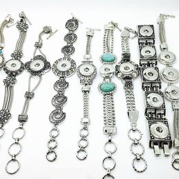 whole 10pcs Snaps Bracelets SIZE 18MM snap DIY charms button chain bracelet for Women Fashion Jewellery drop Brand New 244r