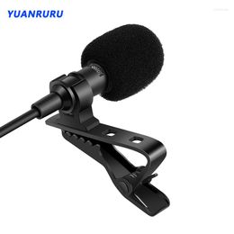 Microphones 3.5 Mm Omnidirectional Microphone Clip Portable 1.5m Wired Condenser Clip-on Lapel Mic Mini Audio For Phone