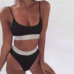 Shiny Diamonds Bra Brief Set Women Sexy Push Up Bra Panty Two Piece Sets Summer Beach Outfits Lady Underwear Set Lingerie Sets2484