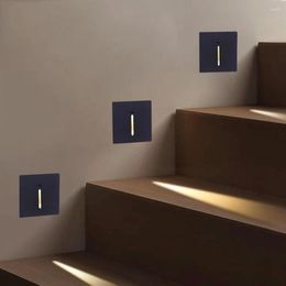 Wall Lamp 3W Recessed Motion Sensor Stair Light LED Night AC85-265V Indoor Staircase Corridor Sconce Aluminium Step