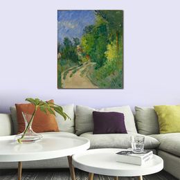 Abstract Canvas Art Bend in the Road Through the Forest Paul Cezanne Handcrafted Oil Painting Modern Decor Studio Apartment