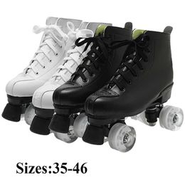 Inline Roller Skates Roller Skates Shoes Microfiber Leather PU Rubber Adult Men Women Unisex Quad 4 Wheels Skating Sliding Sport Training Shoes HKD230720