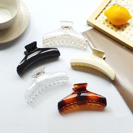 Hair Clips Selling Vintage 11CM Simple Design Hanger Large Grip Solid Color Acrylic Plastic Claw Clip For Women