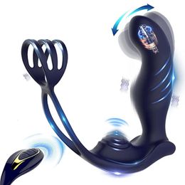 Anal Toys vibrator male prostate massager Cock ring delay Ejaculation Cockring Remote Anus Butt Plug Finger Masturbation Sex toy 230719
