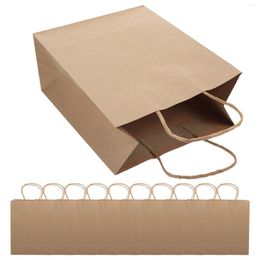 Storage Bags 12 Pcs Party Supplies Bulk Paper Small Brown Gift Handles Portable Pouch Birthday Shopping Kraft Favour Gifts