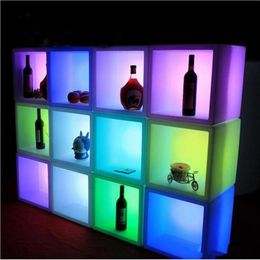 selling led furniture Waterproof Led display case 40CMx40CMx40CM colorful changed Rechargeable cabinet bar kTV disco party dec320u