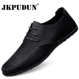 Dress Shoes Summer Hollow Out Leather Shoes Men Luxury Italian Men Casual Handmade Moccasins Designer Breathable Boat Shoes Zapatos Hombre L230720