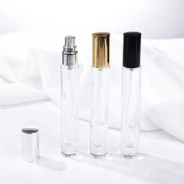 Wholesale Price Gold Silver Black Lids Mini Portable Refillable Perfume Container 10ml Glass Spray Bottle Empty Perfume Vial for Travel Iwtm