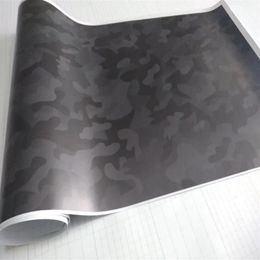 Arictic Black Grey Camo Vinyl Wrap sticker Camouflage Car Wrap covering foil with air bubble size 1 52 x10m 20m 30m Roll313n