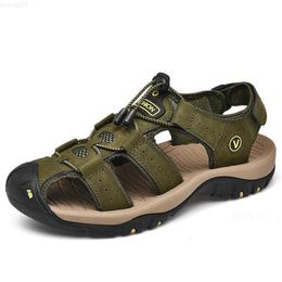 Sandals Summer Men's Shoes Outdoor Beach Shoes Large Size Fashion Breathable Baotou Sandals Elastic Belt Thick Bottom Wear-resistant L230720