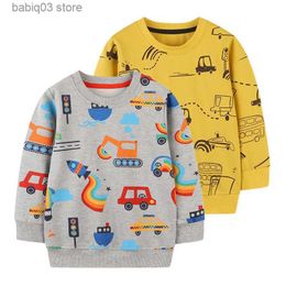 Hoodies Sweatshirts 2023 New Boys Sweatshirt Spring Cartoon Excavator Sports Top for Boy Children's Pullover Long Sleeve Cotton Jumper Kids Coat T230720
