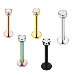 100PCS 20g 1mm Fashion Labret Rings Lip Studs Surgical Steel Tragus Bars Helix Ear Cartilage Earrings Piercing Body Jewellery252p