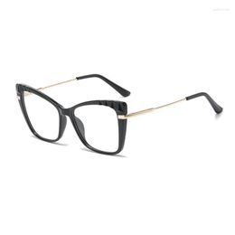 Sunglasses Frames Cat Eye Anti Blue Light Optical Glasses Women Crystal Cut TR90 Fashion Computer Eyeglasses