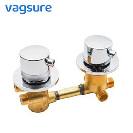 Brass Thermostat Shower Diverter Faucet Shower Temperature Control Tap Mixer For Bathroom 2 3 4 5 output257g