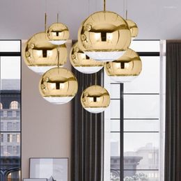 Pendant Lamps Creative Simple E27 Lamp Modern Glass Plating Ball Light Restaurant Living Room Cafe Decoration Indoor Lighting