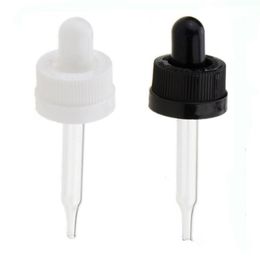 Black White Childproof Cap Essential Oil Glass Dropper Bottle 1OZ E Liquid Container with Brown Green Blue Clear Colors Haucg