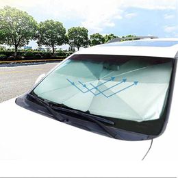 Car Sunshade Cover Heat Insulation Front Window Interior Protection 145CM Foldable Windshield Sun Shade Umbrella2744