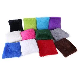 43cm 43cm 12 Colors Pillow Case Waist Throw Cushion Cover Home Happy Gifts High Quality Plush drop 307Y