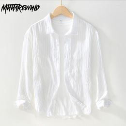 Men's Casual Shirts Plain Shirt Men Spring Summer Basic Causal Long Sleeves Button Up Thin Square Collar Tops Simple Versatile Mens Clothing