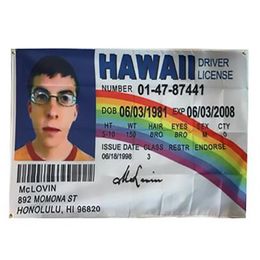 90x150cm 3x5 fts McLovin Flag Fake ID Driver License Banner whole factory 257S
