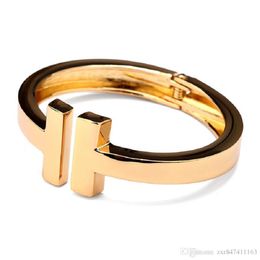 Women Fashion Love Charm Cuff Bracelet Bangle Thin 18k Gold Plated Filling Cool Womens Jewelry Designer Bracelets Bangles Adapt To215I