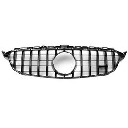 C CLASS W205 Racing grill ABS Material Grilles For C-CLASS 2015-2018 Replacement Mesh Grille Front Bumper260u
