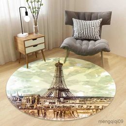 Carpets Nordic Fashion Style Round Carpet Coffee Table Bedroom Computer Swivel Chair Cushion Decoration Simple Non-slip Mat Tapis Rond R230720