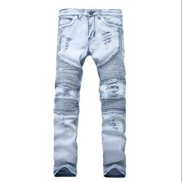 2021 Represent clothing pants slp blue black destroyed mens slim denim straight biker skinny jeans men ripped jeans227p